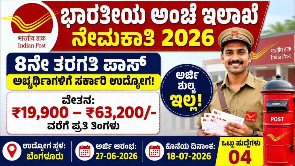 ಭಾರತೀಯ ಅಂಚೆ ಇಲಾಖೆ ನೇಮಕಾತಿ 2026