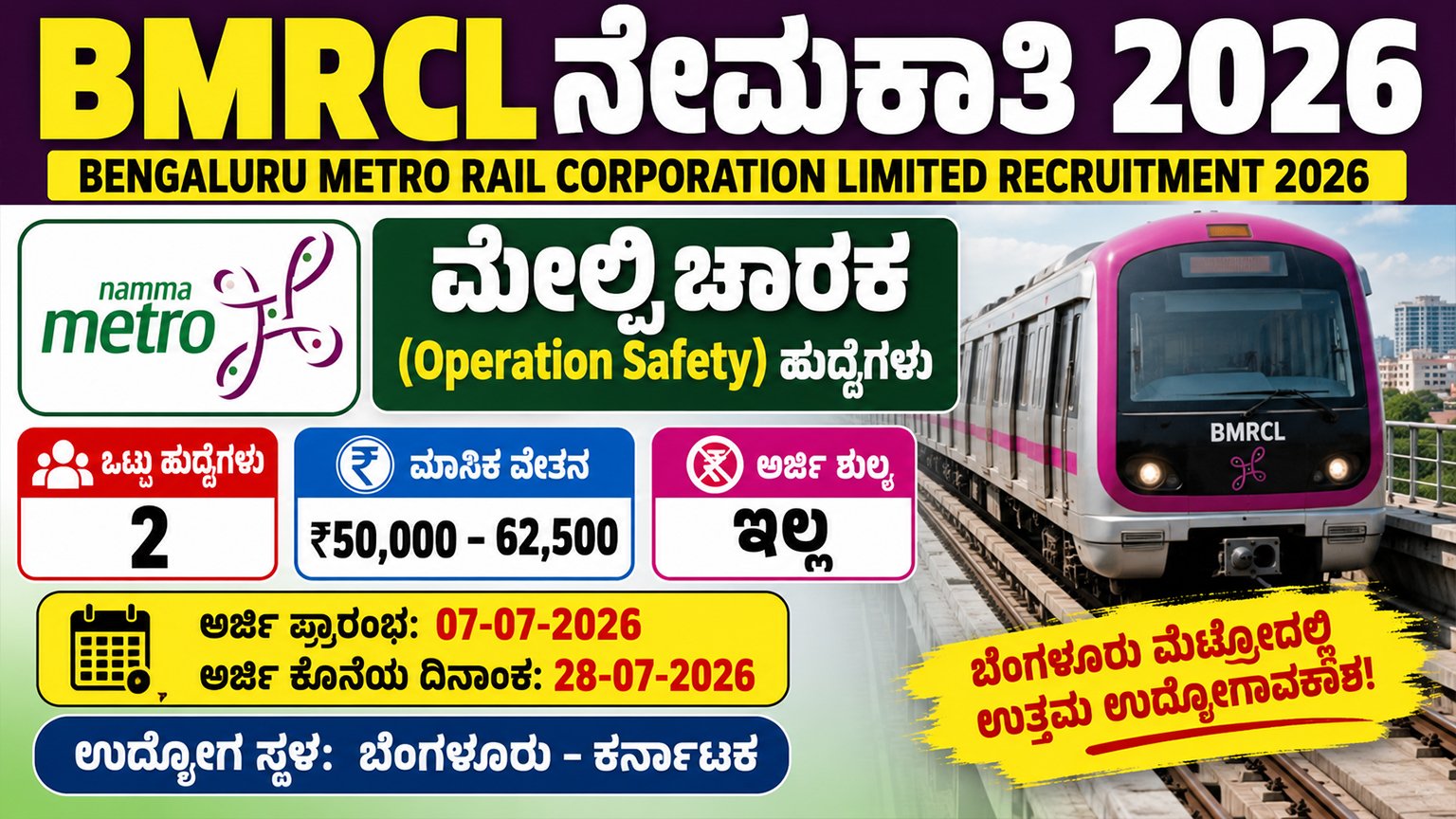 BMRCL Recruitment 2026