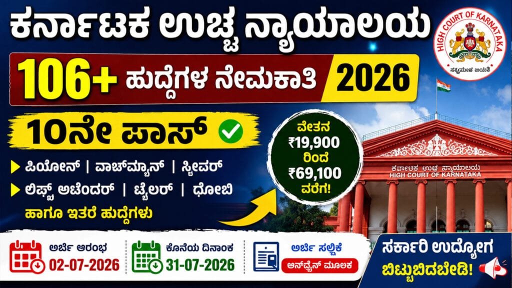 High Court of Karnataka Recruitment 2026