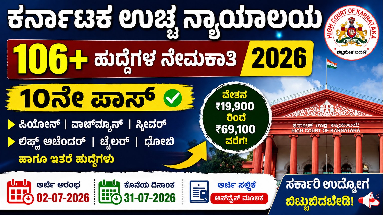 High Court of Karnataka Recruitment 2026