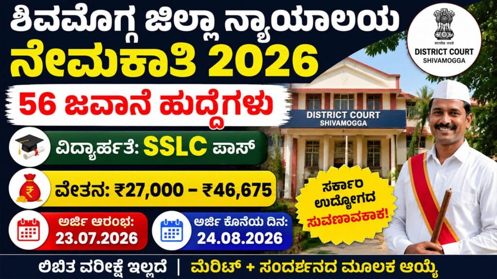 Shivamogga District Court Recruitment 2026