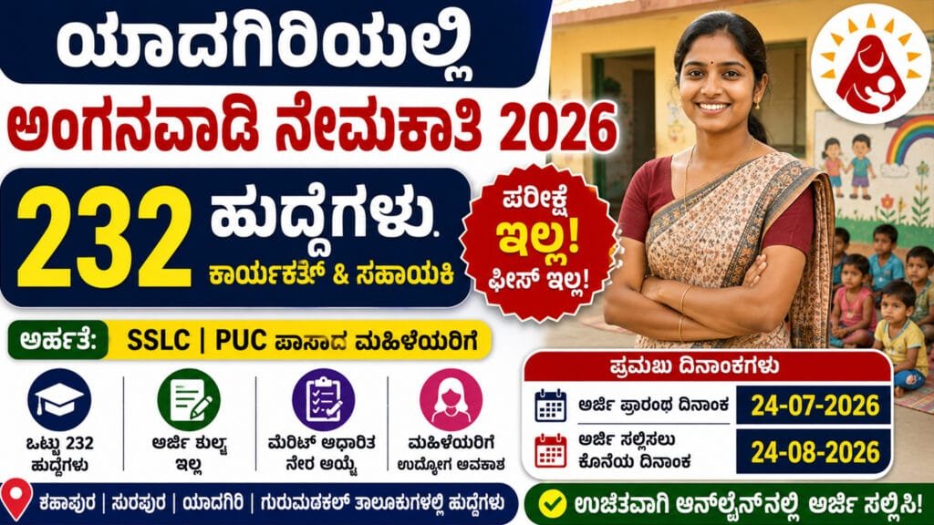 Yadgir Anganwadi Recruitment 2026